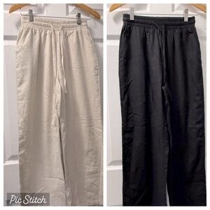 2 Pairs of Pants with Drawstring Elastic Waistband - Size XS
